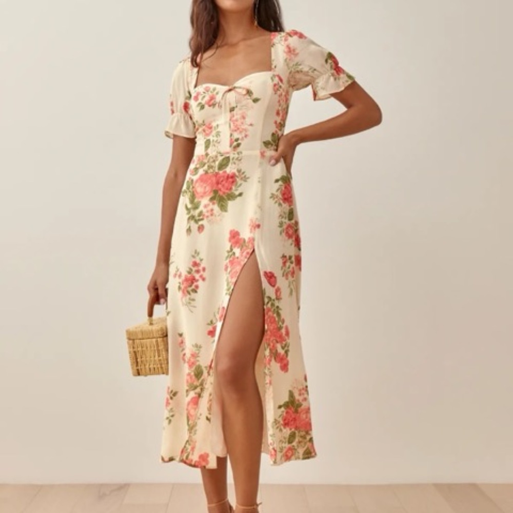 Petites Alta Dress - Short Sleeve Midi Georgette | Reformation